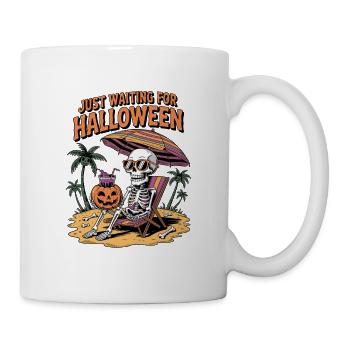 Gruseliges Sommerskelett, das nur auf Halloween wartet - Tasse - Weiß - Rechts