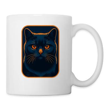 Feline Majesty Neon Portrait, Love Cats  - Mug - white - Right