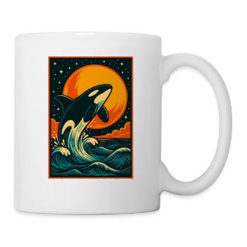 Sunset Orca, Love Ocean Animals  - Mug - white - Right