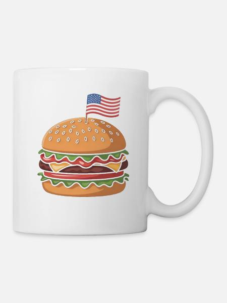  Cheeseburger Patriotic Independence Day 4th of - Tasse - Weiß