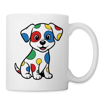 Colorful Dalmatian Dog Illustration - Mug - white - Right