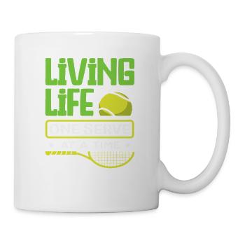 Tennis Player Life Life One Serve - Mug - white - Right