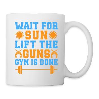 Fitness Motivation Bodybuilder Lift The Guns Gym - Mug - white - Right