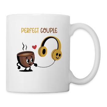 Kaffeetasse und Kopfhörer lieben Design - Tasse - Weiß - Rechts