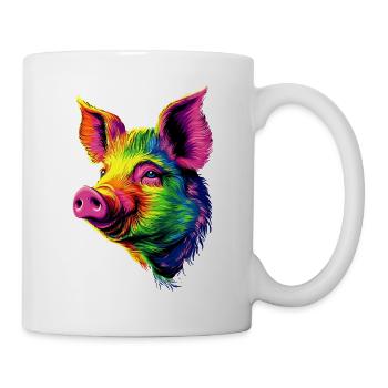 Schwein Hausschwein Sau Schweine Liebe Schweinchen - Tasse - Weiß - Rechts