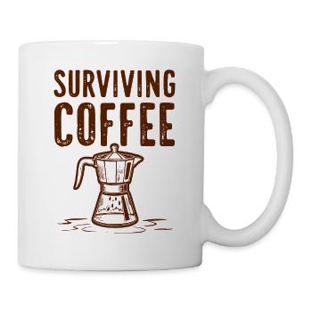 Surviving Coffee - Kaffeeliebe                     - Tasse - Weiß - Rechts