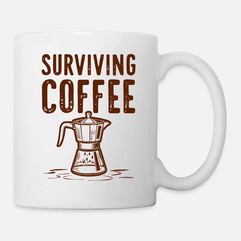 Surviving Coffee - Kaffeeliebe                     - Tasse - Weiß