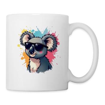 Cool Koala mit Sonnenbrille und Farbexplosion - Tasse - Weiß - Rechts