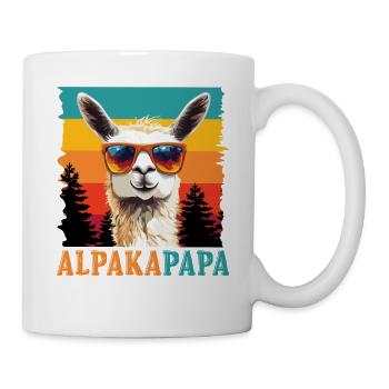 Pères ALPAGA PAPA Rétro Lama Drôle - Mug blanc - blanc - Droite