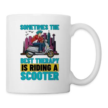 Scooter Sometimes The Best Therapy Is Scootering - Tasse - Weiß - Rechts