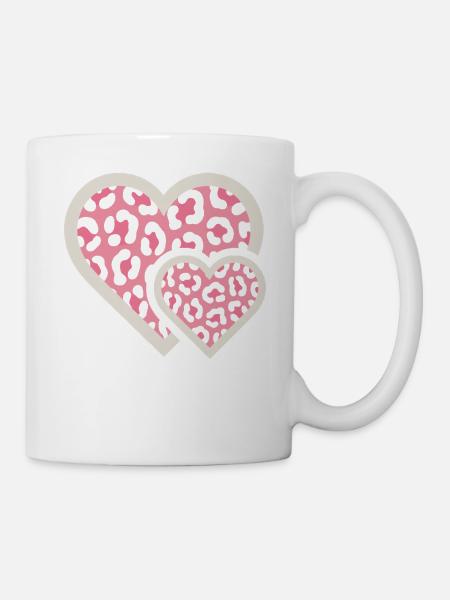 Leopardendesign mit pinkem Muster - Tasse - Weiß