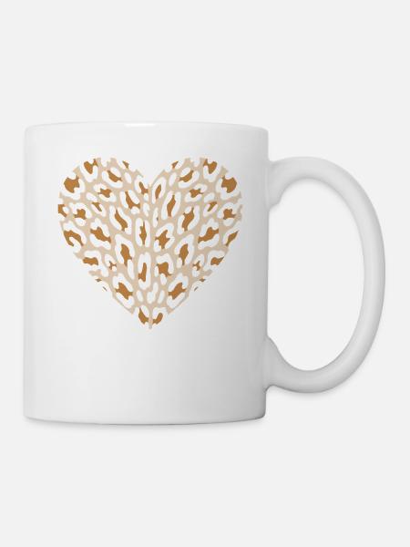 Leopard Herz für Tierliebhaber - Tasse - Weiß