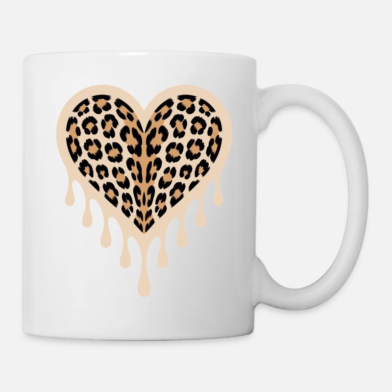 Leopard Herz - Tasse - Weiß
