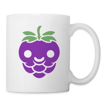 Niedliche Illustration einer reifen lila Himbeere - Tasse - Weiß - Rechts