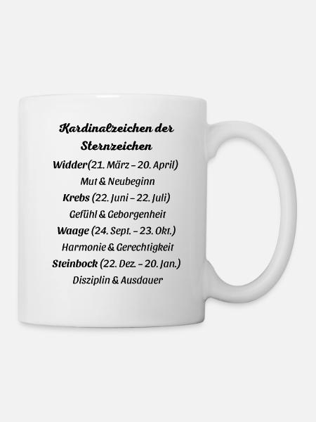 Kardinalzeichen_der_Sternzeichen - Tasse - Weiß