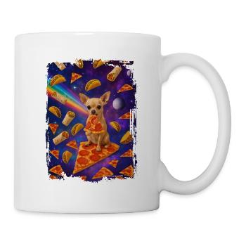 Space food with dog and pizza - Mug - white - Right