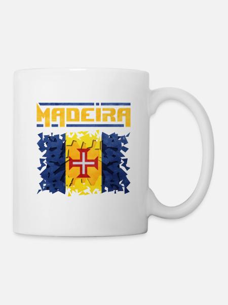 Madeira Flag Abstrakt Design - Tasse - Weiß