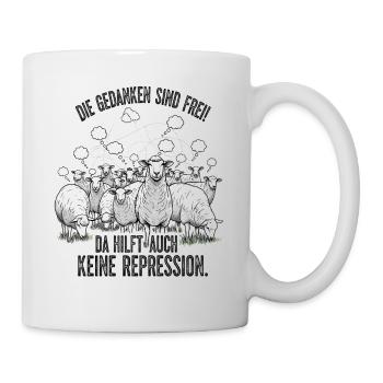 Les pensées libres montrent le courage de se rebeller - Mug blanc - blanc - Droite