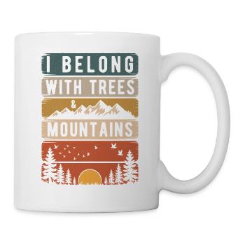 Cadeau de randonnée rétro avec silhouette de montagnes et de nature - Mug blanc - blanc - Droite