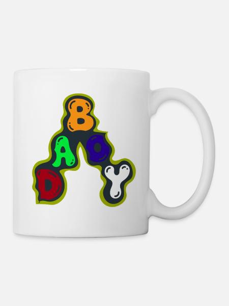 Buntes Alphabet-Blasen-Design - Tasse - Weiß