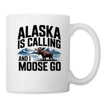 Alaska Tiermotive mit Elch Bergkette - Tasse - Weiß - Rechts