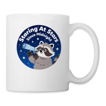 Night bear with telescope - Mug - white - Right