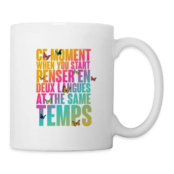 Message à motif coloré avec des papillons - Mug blanc - blanc - Droite