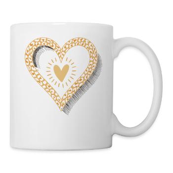 Leopard Print Herz - Tasse - Weiß - Rechts