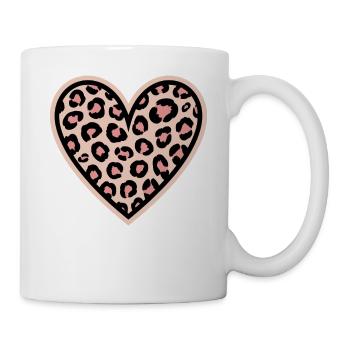 Leopard Herzmuster - Tasse - Weiß - Rechts