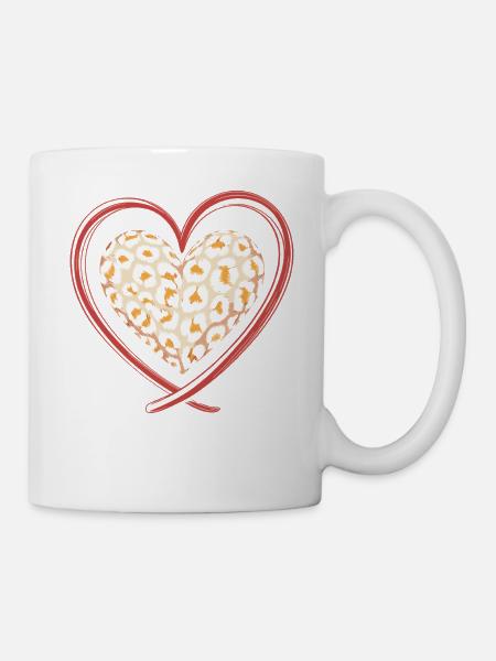Leopardprint Herz Leopard - Tasse - Weiß