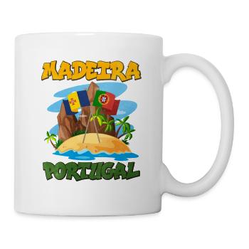 Madère Portugal île paradisiaque drapeau design - Mug blanc - blanc - Droite