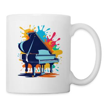 Impression d'art de piano coloré - Mug blanc - blanc - Droite
