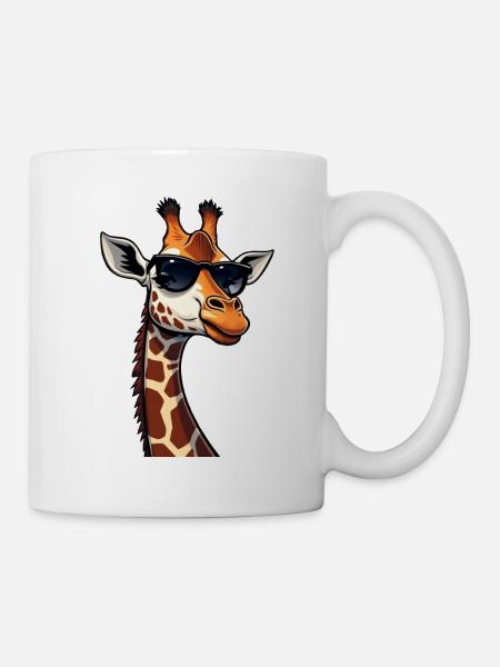 Cool Giraffe mit Sonnenbrille - Tasse - Weiß