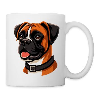 Portrait de chien boxeur expressif - Mug blanc - blanc - Droite