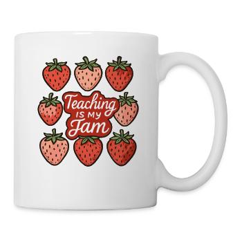Erdbeermarmelade Unterricht Zitat Design - Tasse - Weiß - Rechts