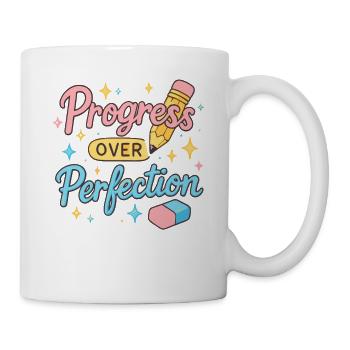 Progress Over Perfection Chemise de l’enseignant - Mug blanc - blanc - Droite