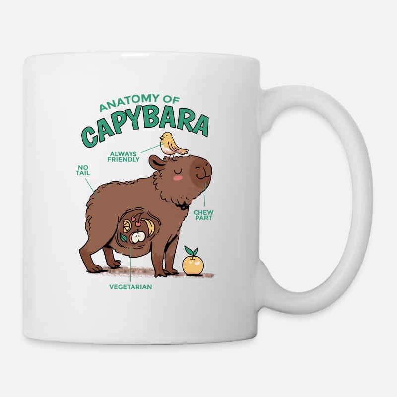 Anatomie du Capybara Illustration Amusante - Mug blanc - blanc