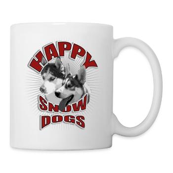 Hunde im Winter in 50er Jahre-Design - Tasse - Weiß - Rechts