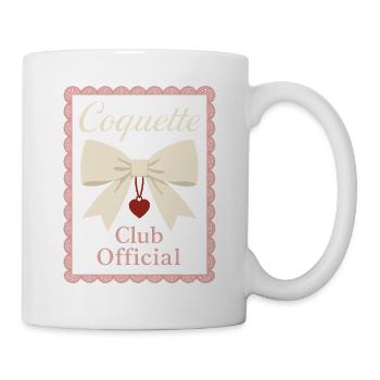 Coquette Aesthetic Bow Pattern Girly Pastel - Mug - white - Right
