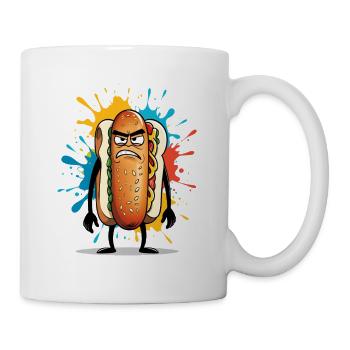 Angry hot dog with color explosion - Mug - white - Right