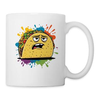 Graphique de taco élégant avec expression - Mug blanc - blanc - Droite