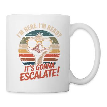 Im Here Ready Strauss Escalate Saying Party Retro - Mug - white - Right