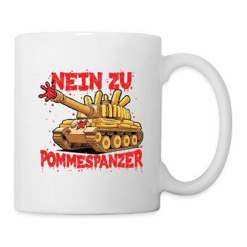 Nein zu Pommespanzer Sport Gym - Tasse - Weiß - Rechts