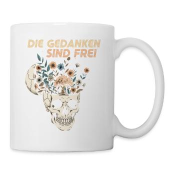Flowers in the skull with a message - Mug - white - Right
