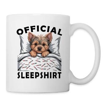 Yorkie im Bett Liebesbotschaft - Tasse - Weiß - Rechts