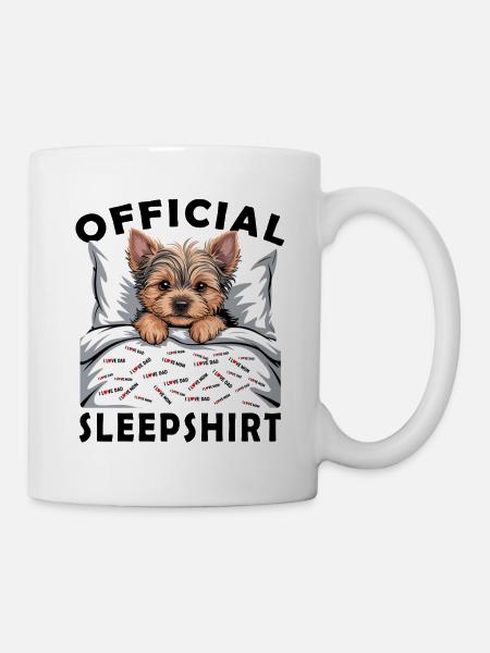 Yorkie im Bett Liebesbotschaft - Tasse - Weiß