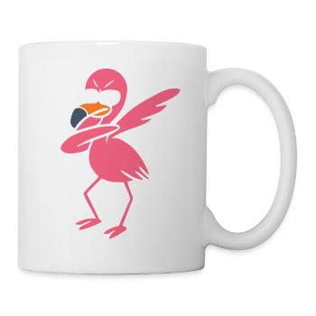 Tanzende Flamingo Dabbing  - Tasse - Weiß - Rechts