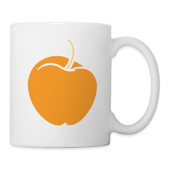 Minimalistische Abkürzung für Nektarine in Pfirsich - Tasse - Weiß - Rechts