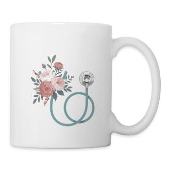 Floral stethoscope - Mug - white - Right