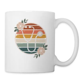 Flowery Stethoscope Nurse - Mug - white - Right